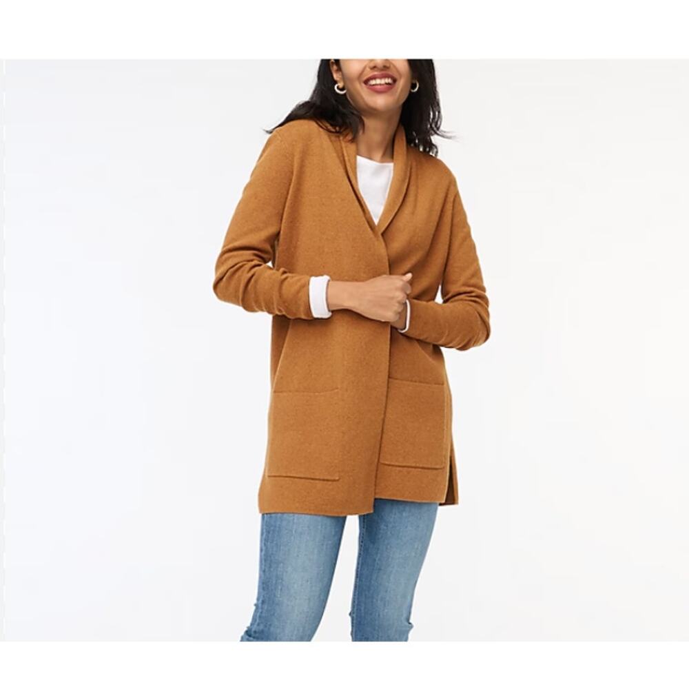 J. Crew Women's Chelsea Sweater Blazer Cardigan in Heather Camel Tan sz S - Picture 1 of 7